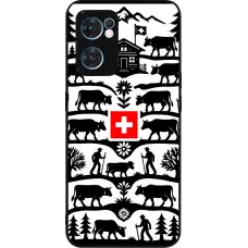 Coque OPPO Reno7 5G - Silicone rigide noir Poya Suisse 3