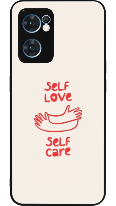 Coque OPPO Reno7 5G - Silicone rigide noir Saint Valentines Day 26 Self love self care