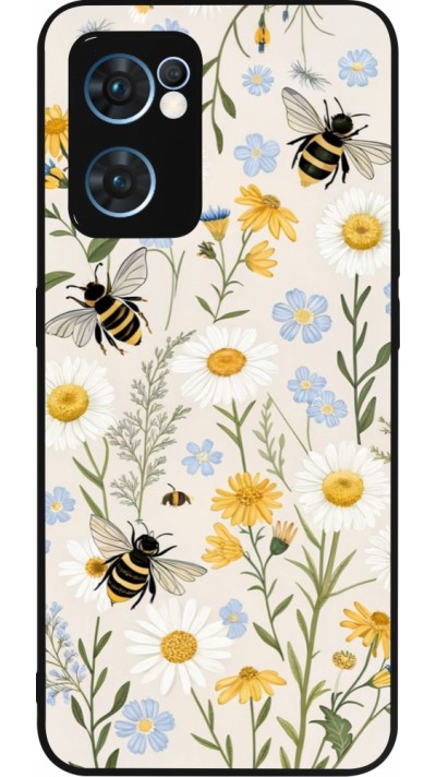 OPPO Reno7 5G Case Hülle - Silikon schwarz Pattern bees Spring 2026