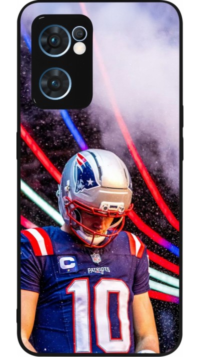 Coque OPPO Reno7 5G - Silicone rigide noir Super Bowl 26 Patriots 3