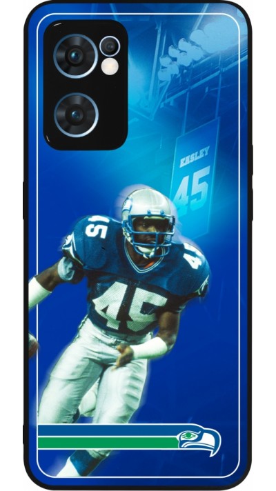 Coque OPPO Reno7 5G - Silicone rigide noir Super Bowl 26 Seattle 1