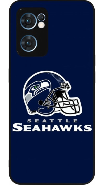 Coque OPPO Reno7 5G - Silicone rigide noir Super Bowl 26 Seattle 3