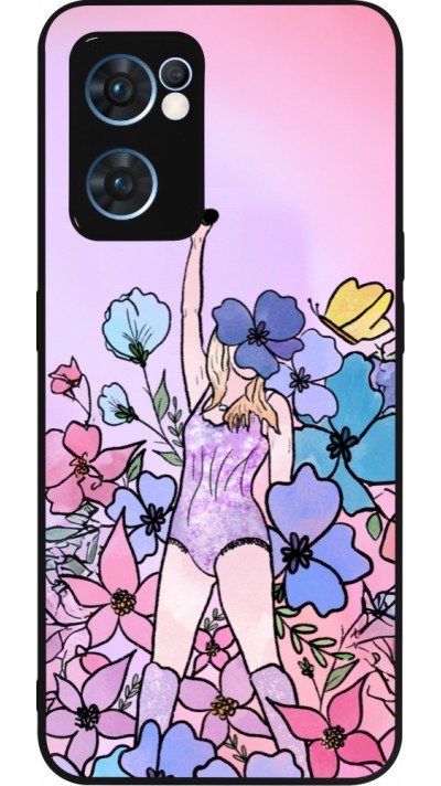 Coque OPPO Reno7 5G - Silicone rigide noir Taylor Swift Sketch - Pink