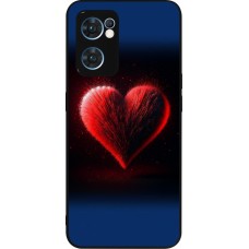OPPO Reno7 5G Case Hülle - Silikon schwarz Valentin 2025 rotes Herz