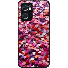 OPPO Reno7 5G Case Hülle - Silikon schwarz Valentin 2025 Konfetti