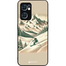OPPO Reno7 5G Case Hülle - Silikon schwarz Vintage Skiberg