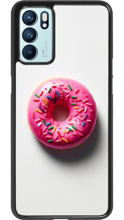 Coque OPPO Reno6 5G - Weißer Hintergrund, pinker Donut