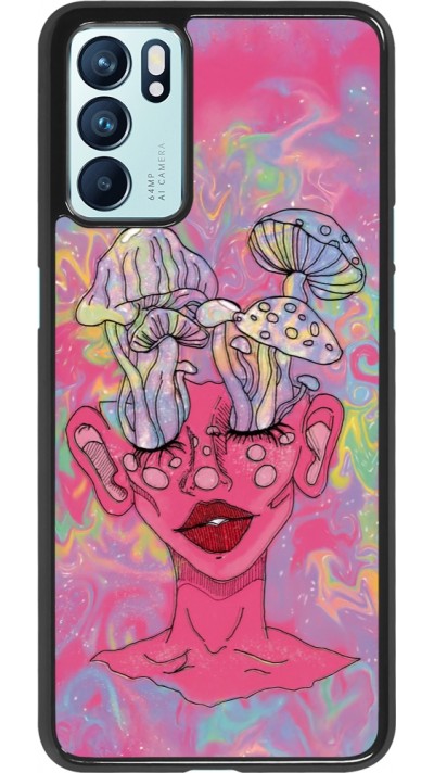Coque OPPO Reno6 5G - Psychedelic pink mushroom