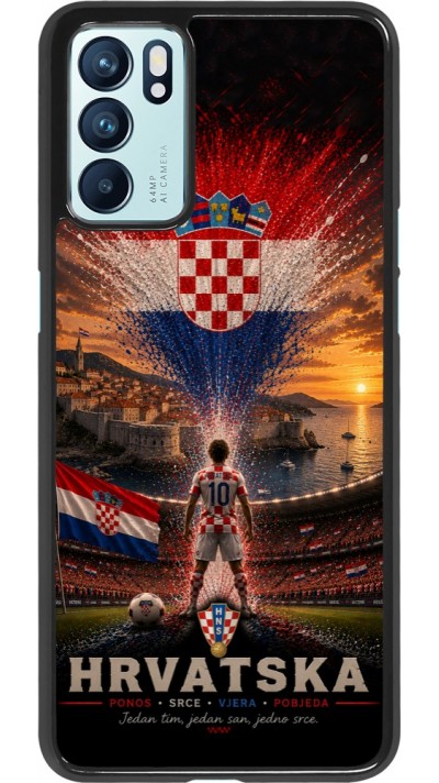 Coque OPPO Reno6 5G - Football Croatie splash 2026