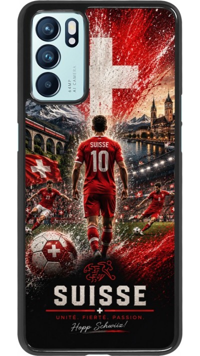 Coque OPPO Reno6 5G - Football Suisse splash 2026