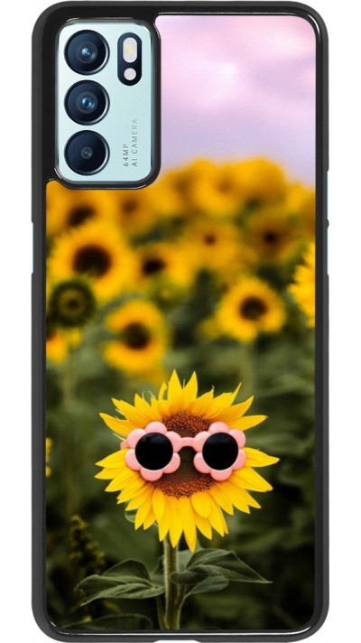 Coque OPPO Reno6 5G - Sunflower with glasses Spring 2026