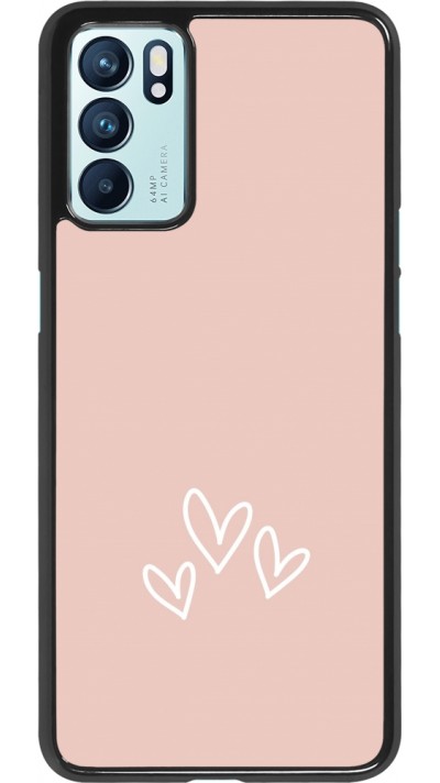 Coque Oppo Reno6 5G - Valentine 2023 three minimalist hearts