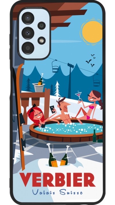 Samsung Galaxy A13 Case Hülle - Silikon schwarz Verbier Mountain Jacuzzi Samsung Galaxy A13 Case Hülle - Silikon schwarz Verbier Mountain Jacuzzi