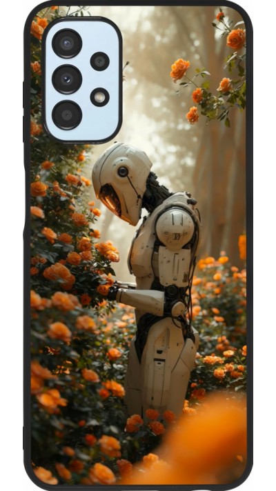 Coque Samsung Galaxy A13 5G - Silicone rigide noir Astronaut flowers 2025