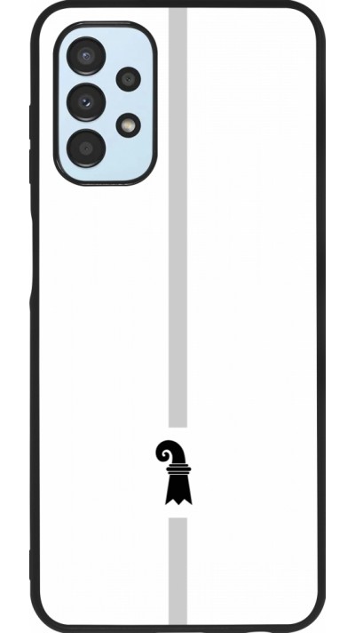 Coque Samsung Galaxy A13 5G - Silicone rigide noir Canton BS blanc