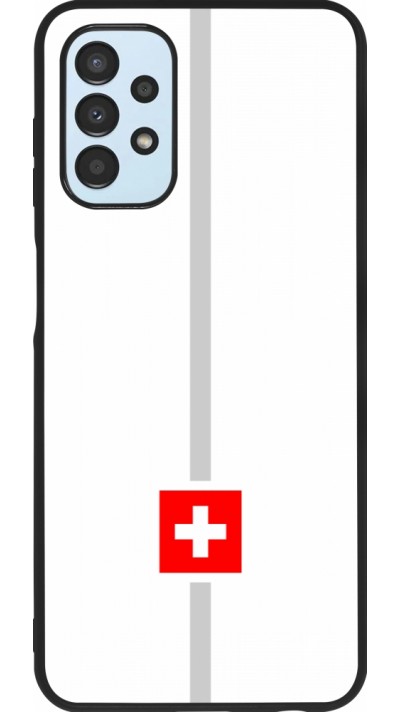 Coque Samsung Galaxy A13 5G - Silicone rigide noir Canton CH blanc