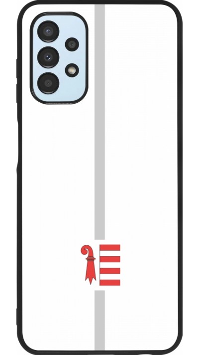 Coque Samsung Galaxy A13 5G - Silicone rigide noir Canton JU blanc