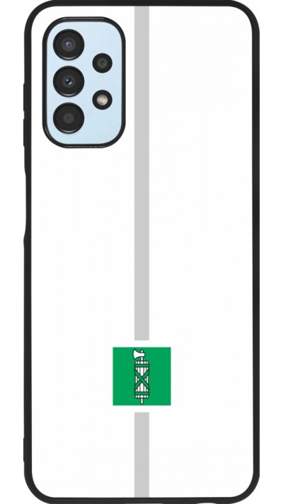 Coque Samsung Galaxy A13 5G - Silicone rigide noir Canton SG blanc