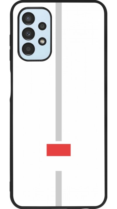 Coque Samsung Galaxy A13 5G - Silicone rigide noir Canton SO blanc