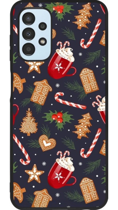 Samsung Galaxy A13 5G Case Hülle - Silikon schwarz Christmas 25 Pattern Gingerbread House