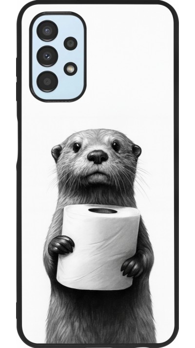 Coque Samsung Galaxy A13 5G - Silicone rigide noir Loutre papier de toilette
