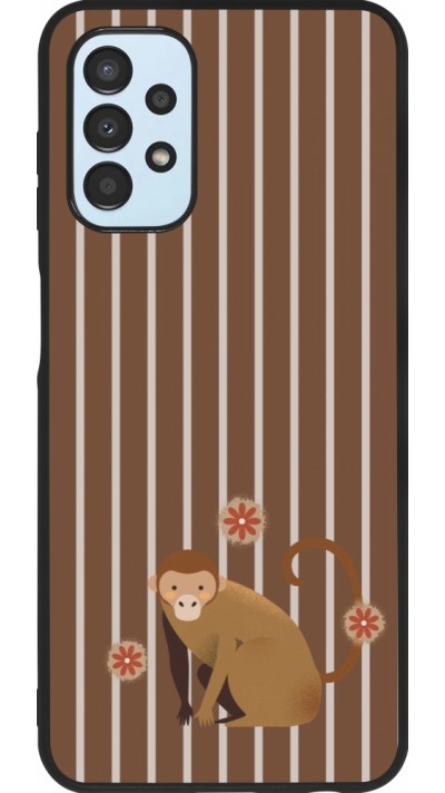 Coque Samsung Galaxy A13 5G - Silicone rigide noir Monkey with stripes