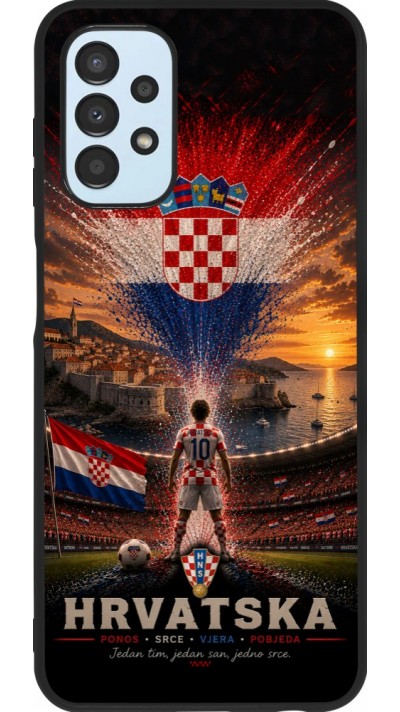 Coque Samsung Galaxy A13 5G - Silicone rigide noir Football Croatie splash 2026