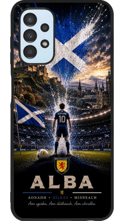 Coque Samsung Galaxy A13 5G - Silicone rigide noir Football Écosse splash 2026