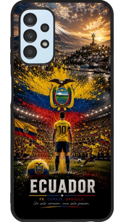 Coque Samsung Galaxy A13 5G - Silicone rigide noir Football Équateur splash 2026