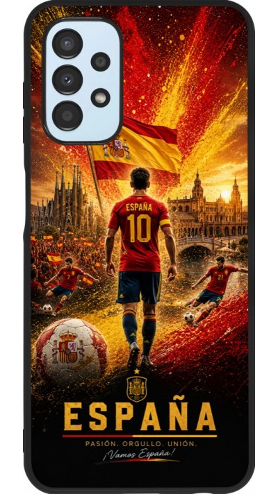 Coque Samsung Galaxy A13 5G - Silicone rigide noir Football Espagne splash 2026