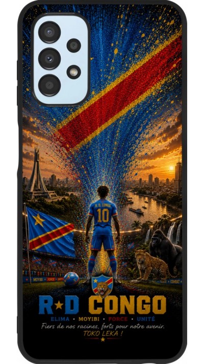 Coque Samsung Galaxy A13 5G - Silicone rigide noir Football République démocratique du Congo splash 2026