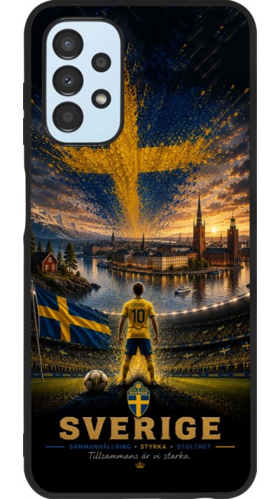 Coque Samsung Galaxy A13 5G - Silicone rigide noir Football Suède splash 2026