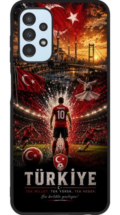 Coque Samsung Galaxy A13 5G - Silicone rigide noir Football Turquie splash 2026
