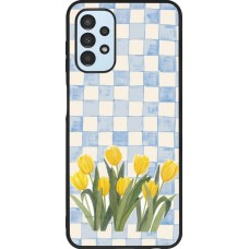 Coque Samsung Galaxy A13 5G - Silicone rigide noir Blue vichy tulips Spring 2026