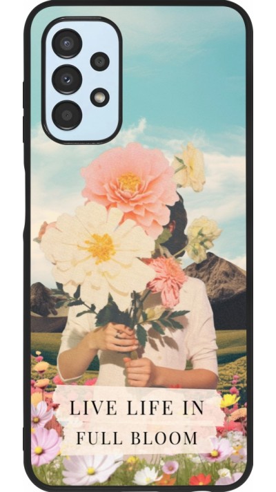 Coque Samsung Galaxy A13 5G - Silicone rigide noir Live life in full moon Spring 2026