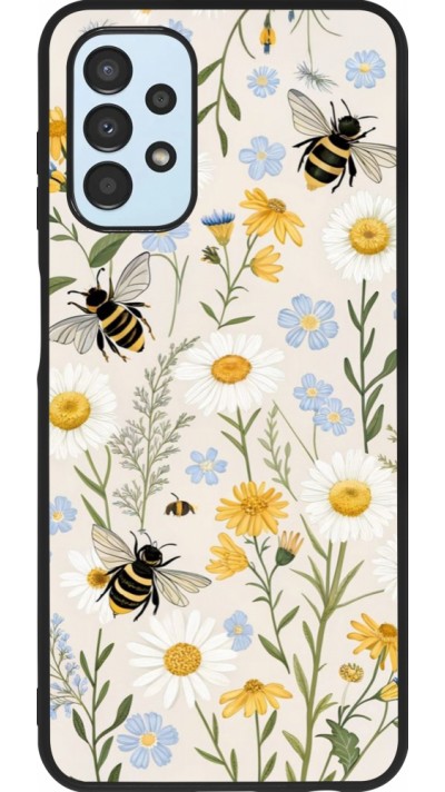 Coque Samsung Galaxy A13 5G - Silicone rigide noir Pattern bees Spring 2026