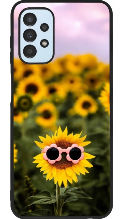 Coque Samsung Galaxy A13 5G - Silicone rigide noir Sunflower with glasses Spring 2026
