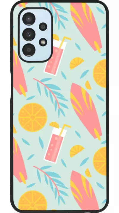 Coque Samsung Galaxy A13 5G - Silicone rigide noir Summer 2025 Pattern citron