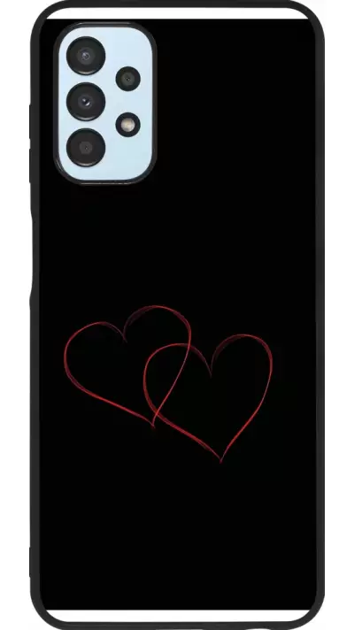 Coque Samsung Galaxy A13 5G - Silicone rigide noir Valentine 2023 attached heart