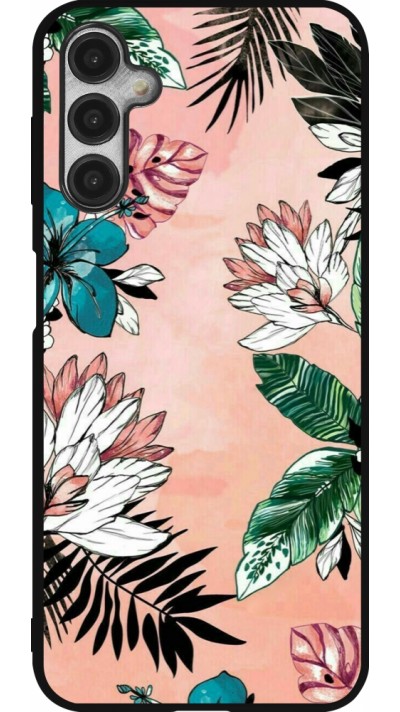 Coque Samsung Galaxy A14 5G - Silicone rigide noir Flowers Artprint