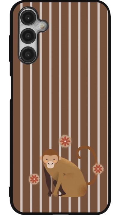 Coque Samsung Galaxy A14 5G - Silicone rigide noir Monkey with stripes