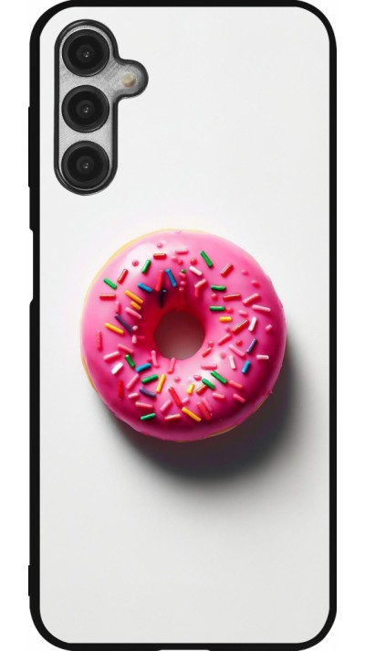 Samsung Galaxy A14 5G Case Hülle - Silikon schwarz Weisser Hintergrund, pinker Donut Samsung Galaxy A14 5G Case Hülle - Silikon schwarz Weisser Hintergrund, pinker Donut
