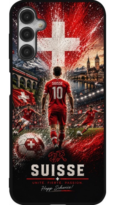 Samsung Galaxy A14 5G Case Hülle - Silikon schwarz Fussball Suisse splash 2026