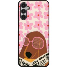 Coque Samsung Galaxy A14 5G - Silicone rigide noir Dog with newspaper Spring 2026