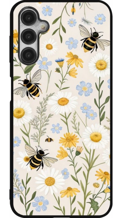 Samsung Galaxy A14 5G Case Hülle - Silikon schwarz Pattern bees Spring 2026