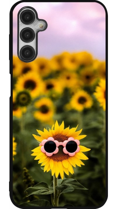 Samsung Galaxy A14 5G Case Hülle - Silikon schwarz Sunflower with glasses Spring 2026