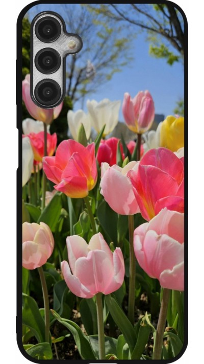 Samsung Galaxy A14 5G Case Hülle - Silikon schwarz Tulips Spring 2026