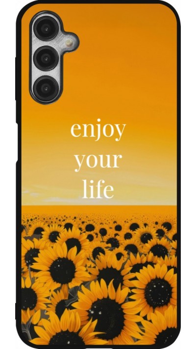 Samsung Galaxy A14 5G Case Hülle - Silikon schwarz Summer 2026 Enjoy your life