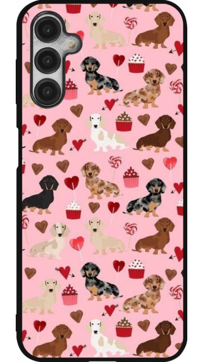 Samsung Galaxy A14 5G Case Hülle - Silikon schwarz Valentine 2024 puppy love Samsung Galaxy A14 5G Case Hülle - Silikon schwarz Valentine 2024 puppy love