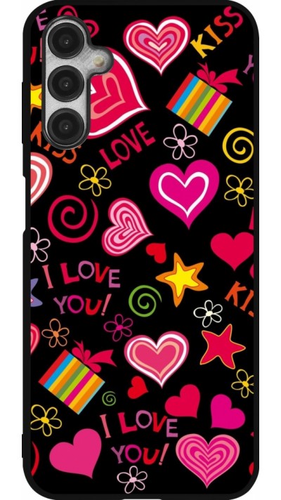 Samsung Galaxy A14 5G Case Hülle - Silikon schwarz Valentine 2023 love symbols Samsung Galaxy A14 5G Case Hülle - Silikon schwarz Valentine 2023 love symbols
